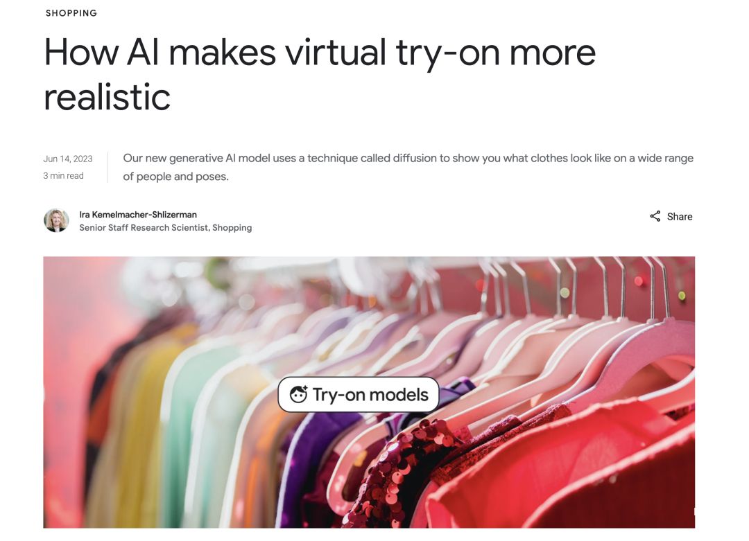 Google的AI试衣模型：TryOnDiffusion 一张照片试穿衣服。