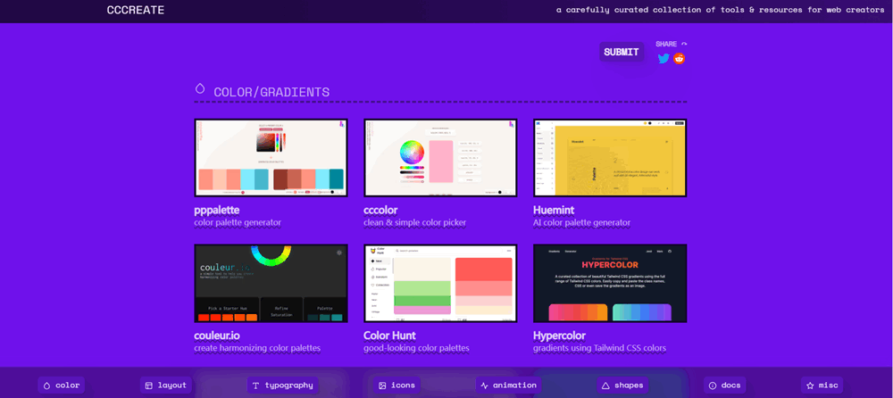 CCCREATE | 网页开发人员在线 CSS 工具箱。