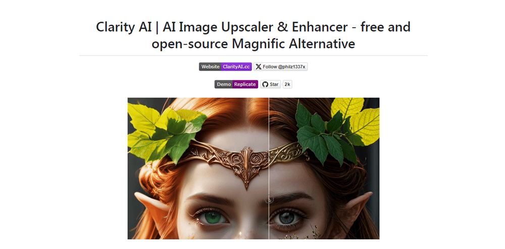 Clarity AI:免费开源的AI无损图片放大图像升级器和增强工具