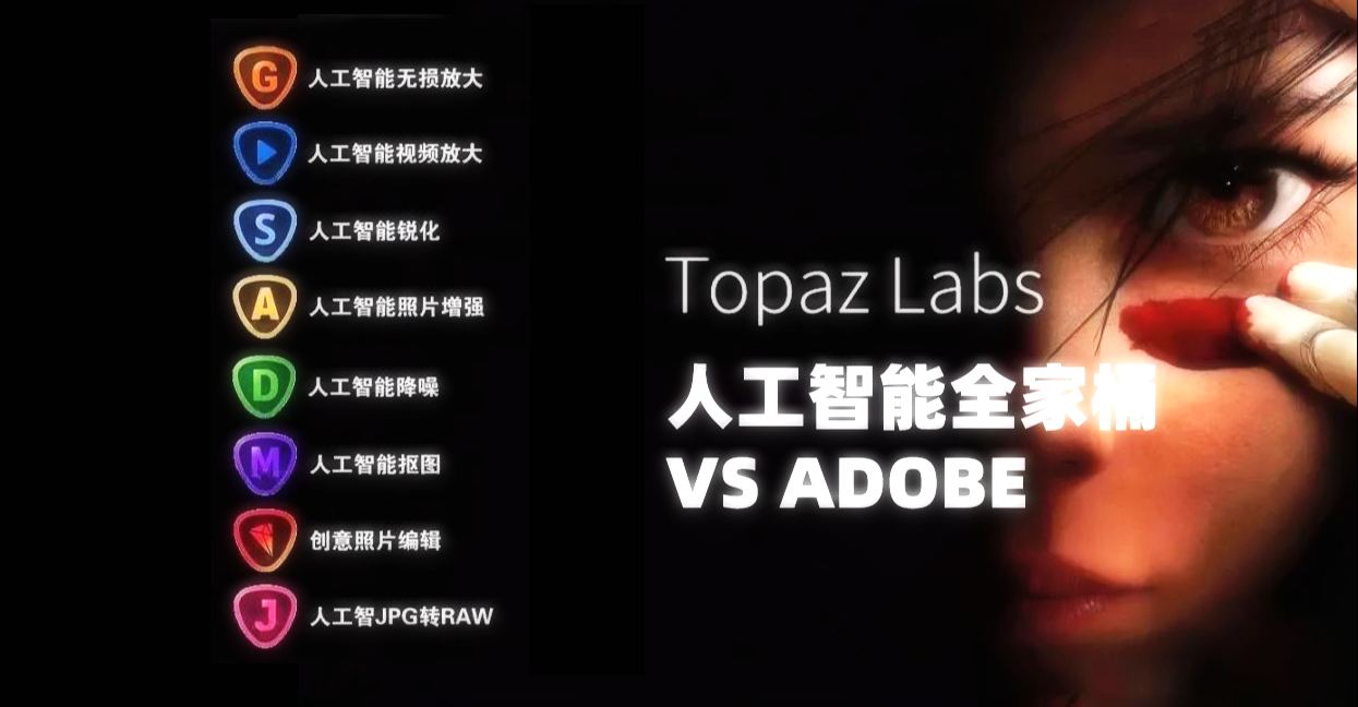 摄影后期修图|影像智能软件 Topaz Ai 全套汉化版（8套全）全家桶